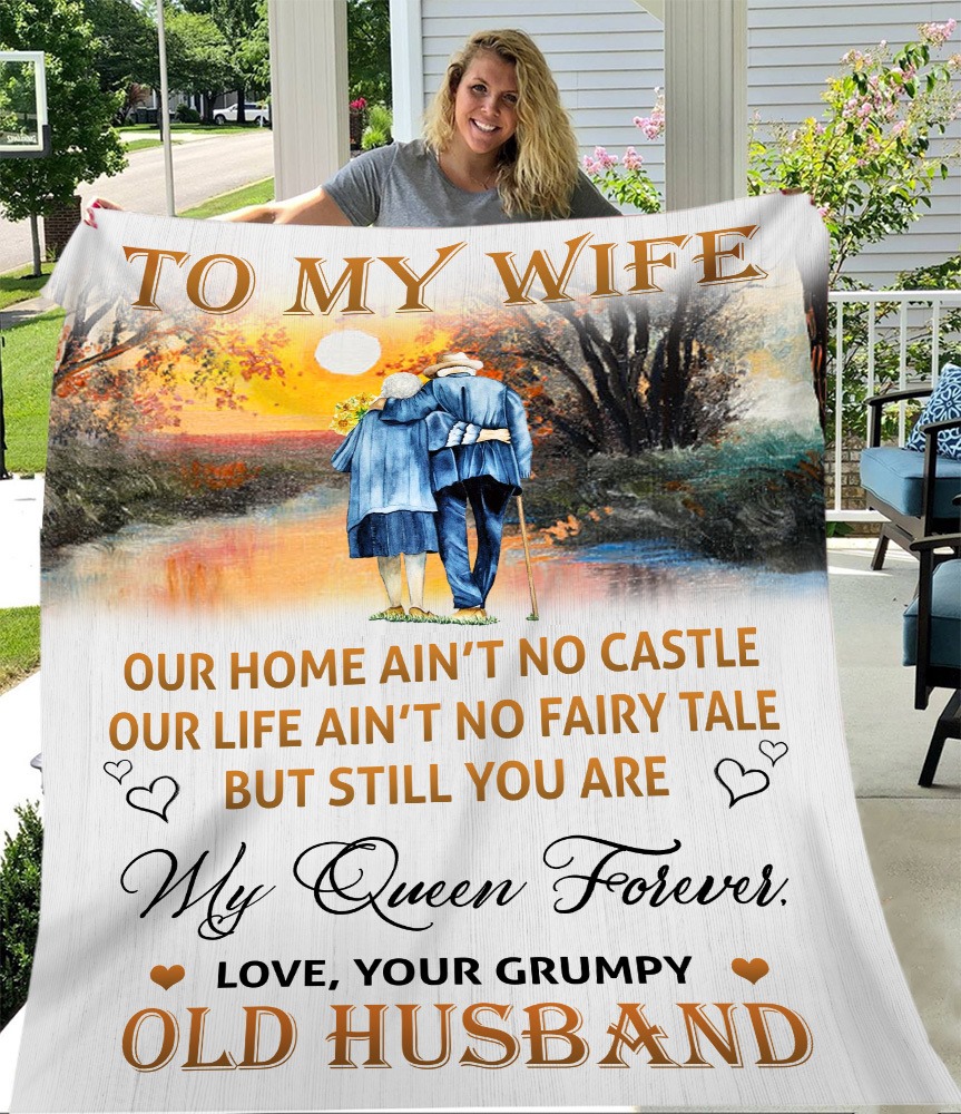 To My Wife My Queen Forever Fleece Blanket Husband Gift For Wife Mother's Day 